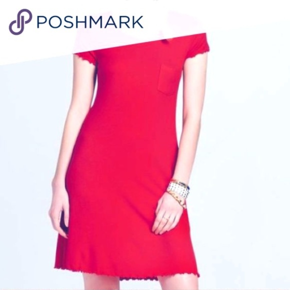 womens red t shirt dress